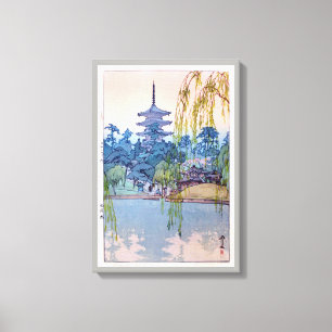 Impressão Em Tela 猿澤池, lagoa de Sarusawa, Hiroshi Yoshida, Woo