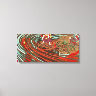 Impressão Em Tela 鬼若丸の鯉退治, carpa do monstro do 国芳,