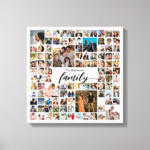 Impressão Em Tela 100 Fotos Colagem Fotos Personalizadas de Família