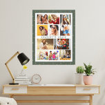 Impressão Em Tela 10 Foto Moderna Stars Na moda Nome Verde<br><div class="desc">10 Foto Modern Stars Na moda Green Name Canvas Wall Art apresenta dez das suas fotografias favoritas para uma fácil e rápida colagem de fotografias. Personalize com seu nome e rodeado de um simples padrão estelar em um fundo verde. Faz um presente perfeito para o Natal, aniversários, Dias de as...</div>