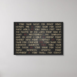 Impressão Em Tela 10 mandamentos em wood escuro de 30" x wrap de 20"