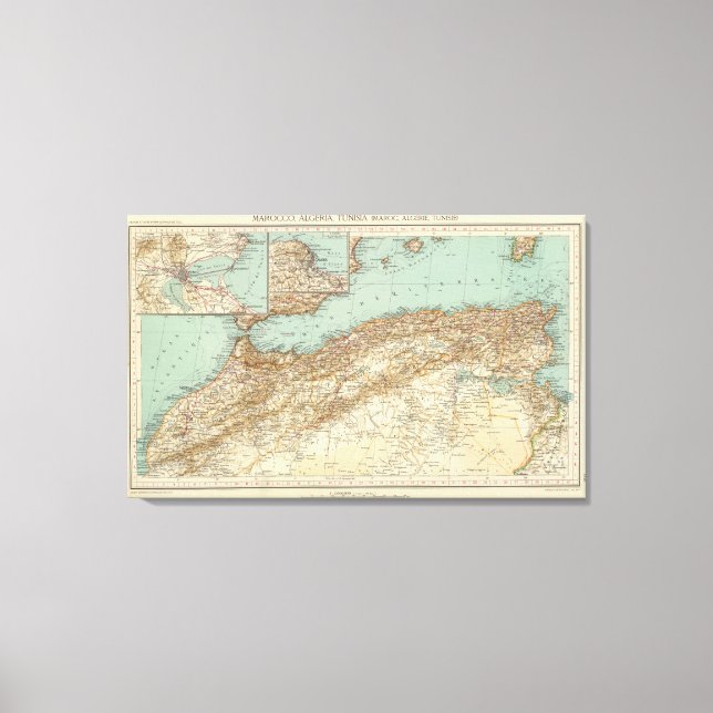 Impressão Em Tela 112 Marrocos, Argélia, Tunísia (Frente)