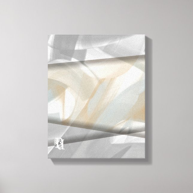 Impressão Em Tela 11x14" Sandy Tornado Trend Abstrato Art Beige (Frente)
