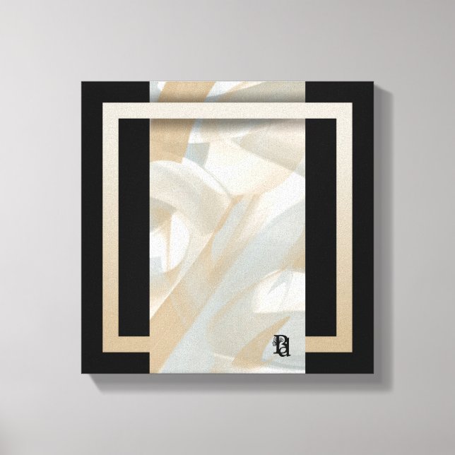 Impressão Em Tela 12x12" Sandy Tornado Trend Abstrato Art Beige (Frente)