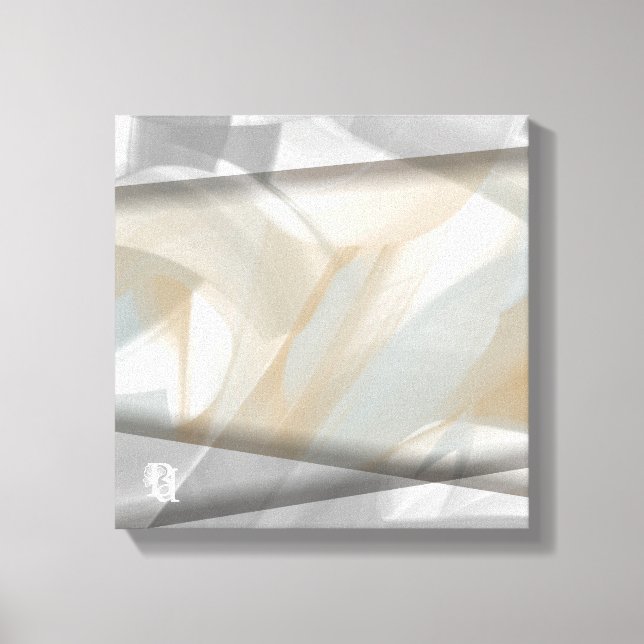 Impressão Em Tela 12x12" Sandy Tornado Trend Abstrato Art Beige (Frente)
