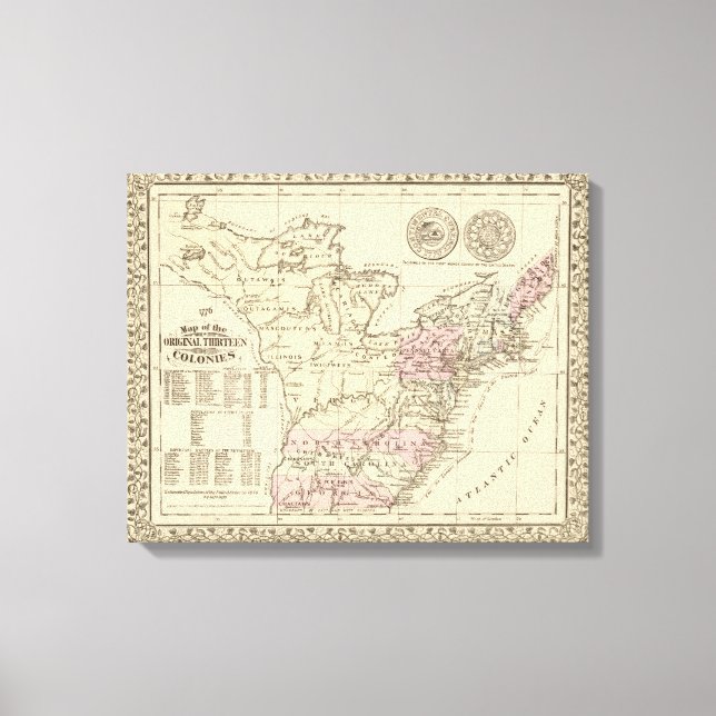 Impressão Em Tela 13 colônias 1776 (Frente)