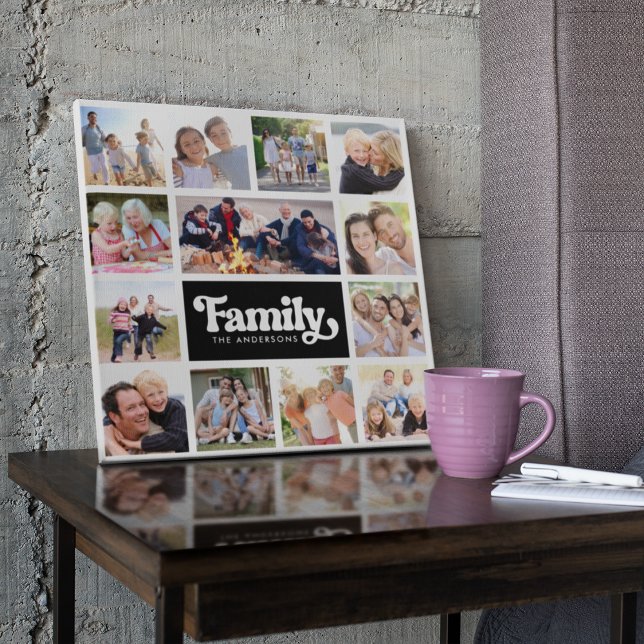 Impressão Em Tela 13 Fotografias Monograma da Família Collage (Criador carregado)