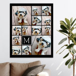 Impressão Em Tela 13 Monograma de Colagem de Fotos - Cor de Edição<br><div class="desc">Um design com fundo básico. Use até treze fotos quadradas para criar um presente exclusivo e pessoal. Se precisar ajustar as fotos,  clique na ferramenta personalizar para fazer alterações.</div>
