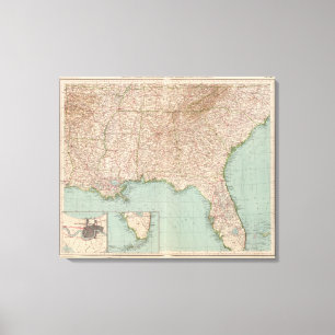 Impressão Em Tela 14546 arca, Tenn, La, senhorita, Fla, Alá, GA, SC