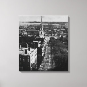 Impressão Em Tela 1859:  Uma vista de Boston da casa do estado