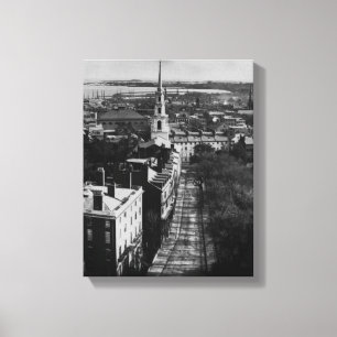 Impressão Em Tela 1859:  Uma vista de Boston da casa do estado