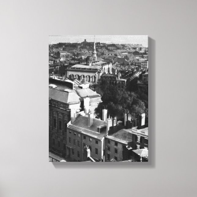 Impressão Em Tela 1859: Uma vista de Boston olhando para o sul (Frente)