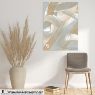 Impressão Em Tela 18x24" Sandy Tornado Trend Abstrato Art Beige
