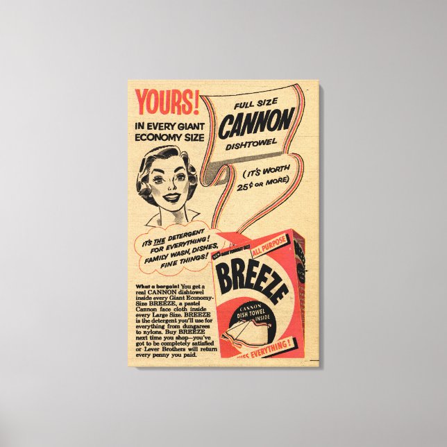 Impressão Em Tela 1955 Vintage Washing Powder Advert (Frente)