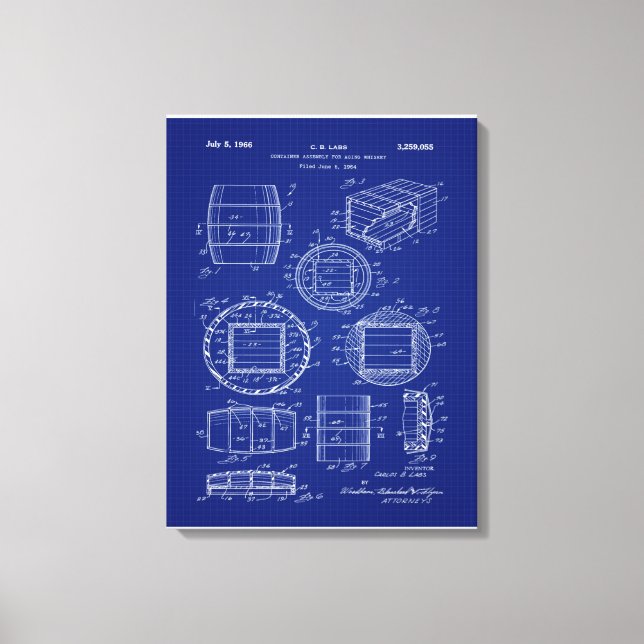 Impressão Em Tela 1966 Arte do Contentor Whiskey (Frente)