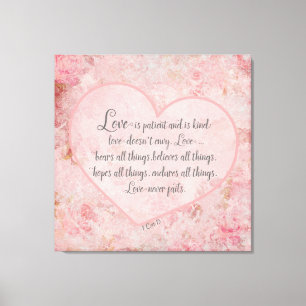 Impressão Em Tela 1 Cor 13 - O Amor é Paciente O Amor é Bondoso
