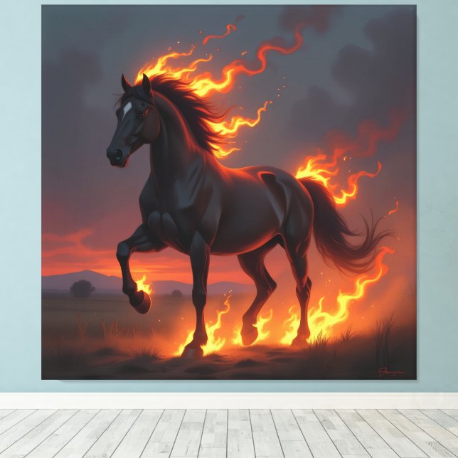 Impressão Em Tela „2026 – Das Jahr des Feuerpferds“ (Insitu(piso de madeira))