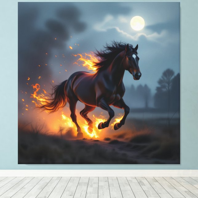 Impressão Em Tela „2026 – Das Jahr des Feuerpferds“ (Insitu(piso de madeira))