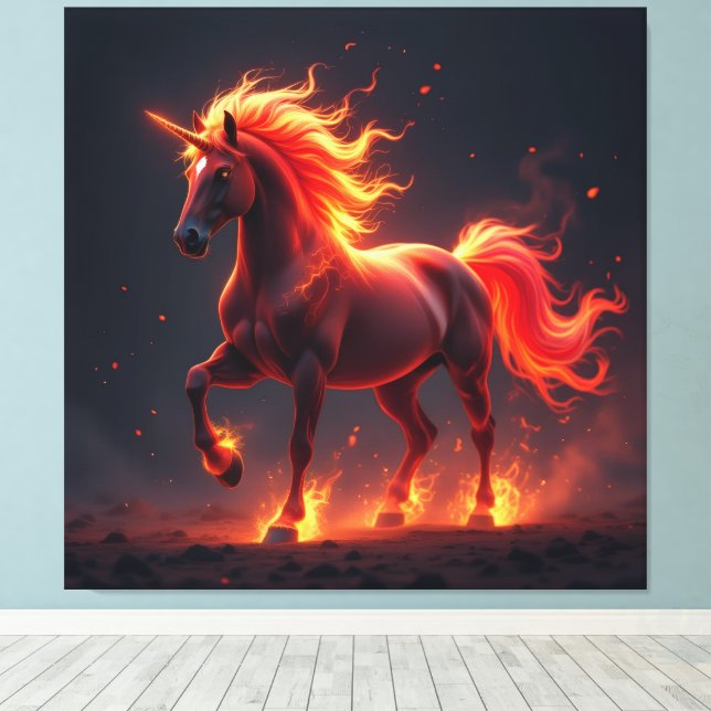 Impressão Em Tela „2026 – Das Jahr des Feuerpferds“ (Insitu(piso de madeira))