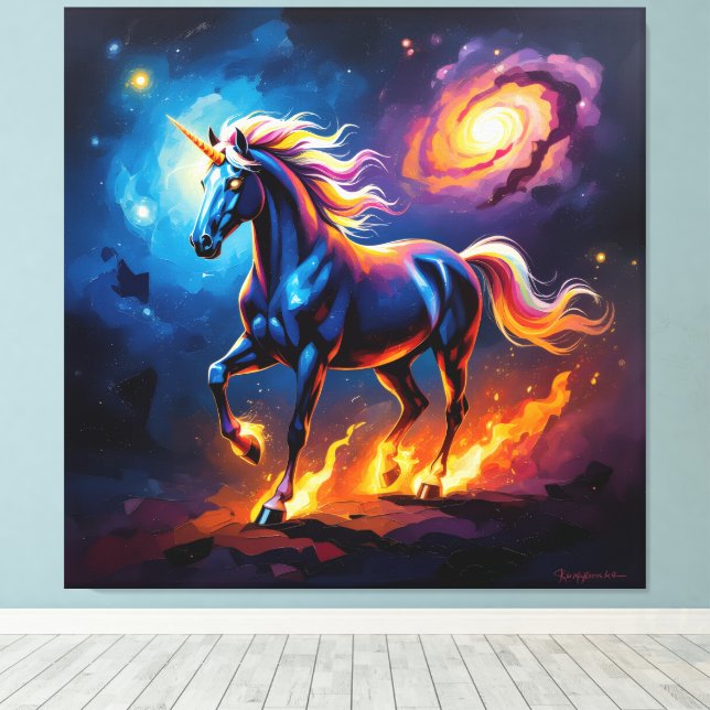 Impressão Em Tela „2026 – Das Jahr des Feuerpferds“ (Insitu(piso de madeira))