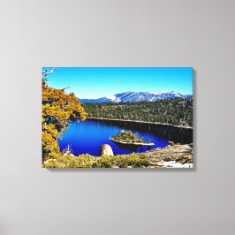 IMPRESSÃO EM TELA 24" X 16" BELA BAÍA EMERALD DO LAGO TAHOE EM LONA