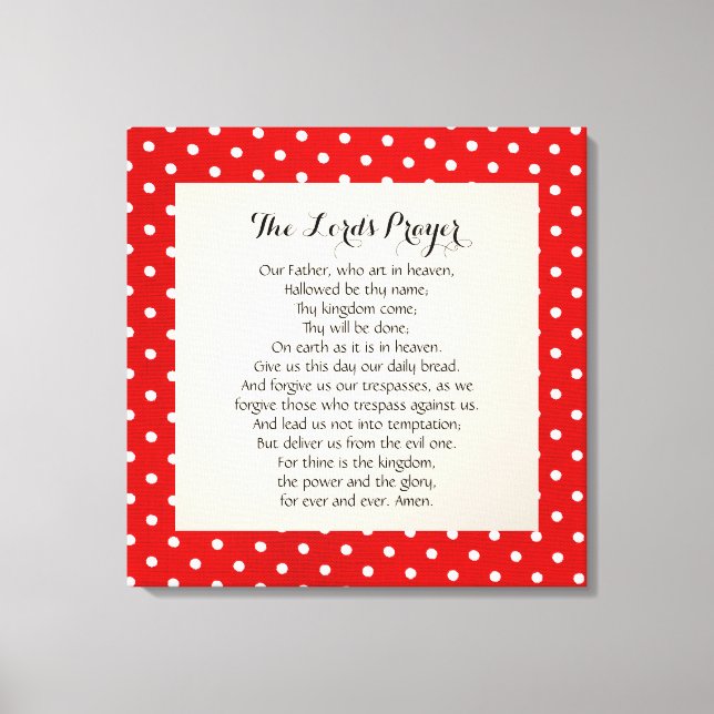 Impressão Em Tela 24 x 24 Oração do Senhor (Frente)