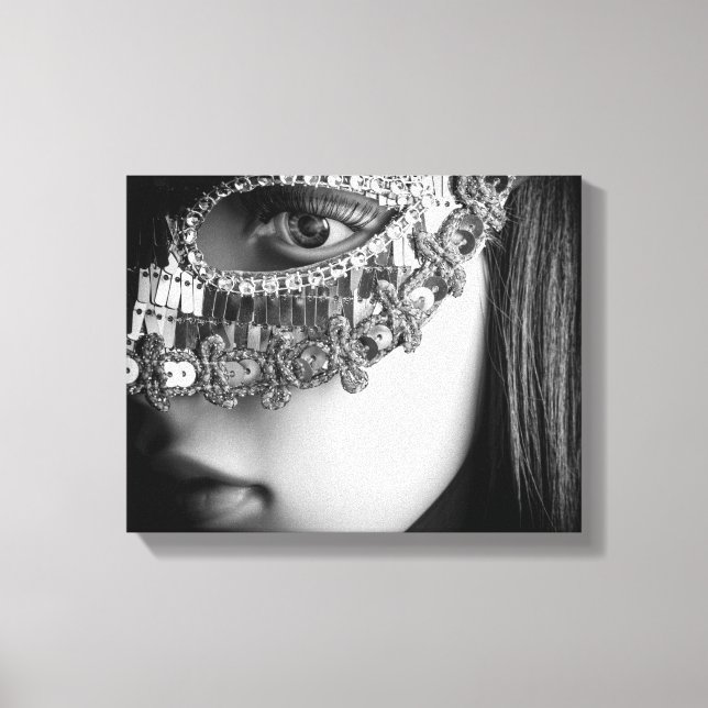 Impressão Em Tela 2733-Lady com máscara de Mascarada (Frente)