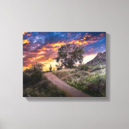 Impressão Em Tela 2815-Paisagem do Deserto com Saguaro no Sunset