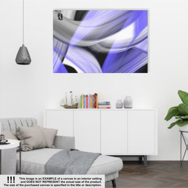 Impressão Em Tela 36x24" Lavanda Tendência da Lua Violeta de Abstrat (Criador carregado)