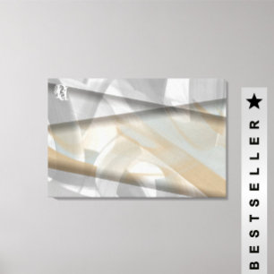 Impressão Em Tela 36x24" Sandy Tornado Trend Abstrato Art Beige