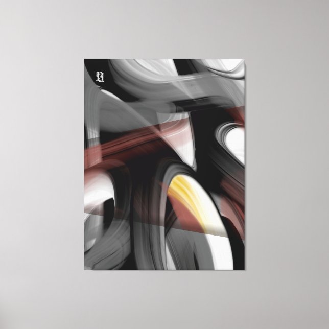 Impressão Em Tela 38x50" Trend Abstract Art Black White Powdery  (Frente)