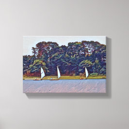 Impressão Em Tela 3 Boat Cotuit Skiff Race