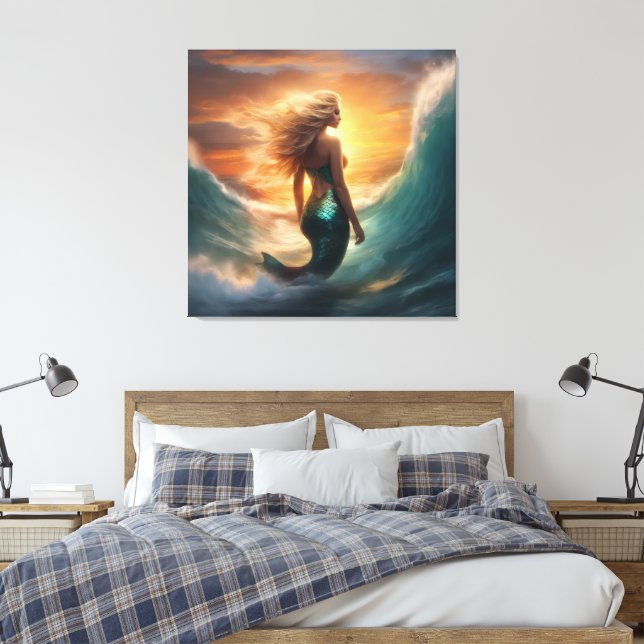 Impressão Em Tela #3 Vida de Sereia (Insitu(Quarto))