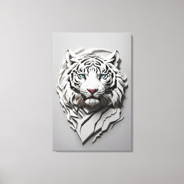 Impressão Em Tela 3d arte branca do tigre