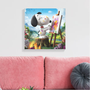 Impressão Em Tela 3D Renderização de uma Pintura de Cachorro