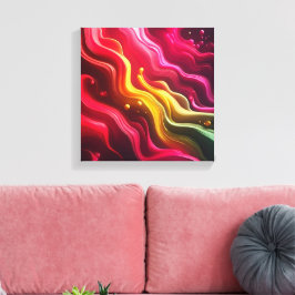 Impressão Em Tela 3D Renderizar Arte Acrílica de Fluido na Luz Escur