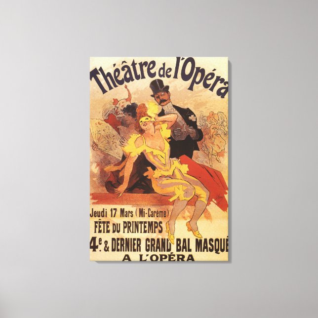 Impressão Em Tela 4ª Bola mascarada no Teatro de l'Opera (Frente)