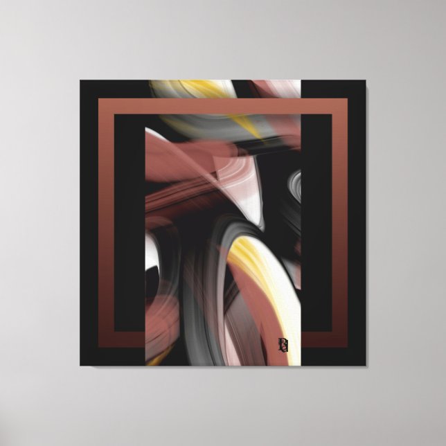 Impressão Em Tela 40x40" Trend Abstract Art Black White Powdery (Frente)