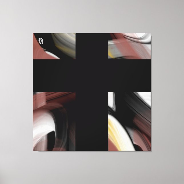 Impressão Em Tela 40x40" Trend Abstract Art Black White Powdery (Frente)