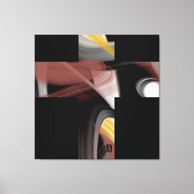 Impressão Em Tela 40x40" Trend Abstract Art Black White Powdery (Frente)