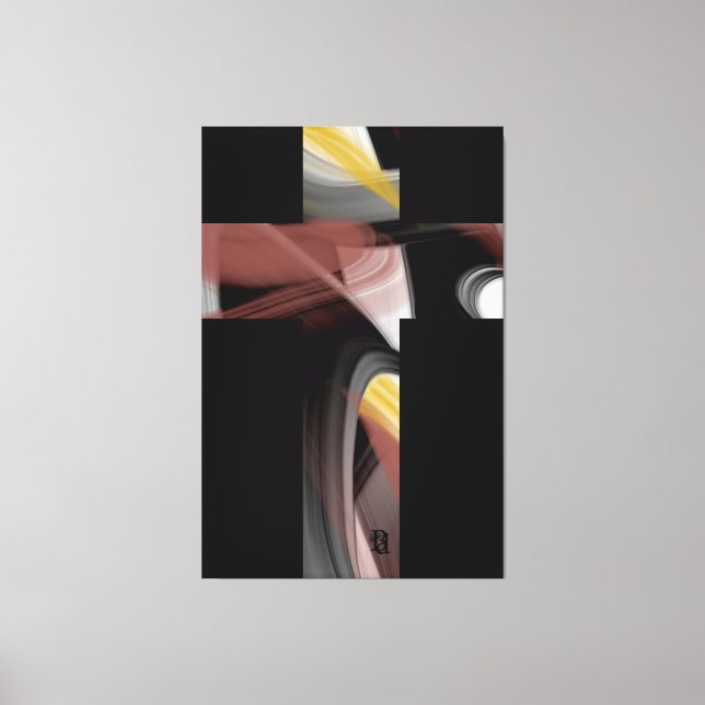 Impressão Em Tela 40x60" Trend Abstract Art Black White Powdery (Frente)