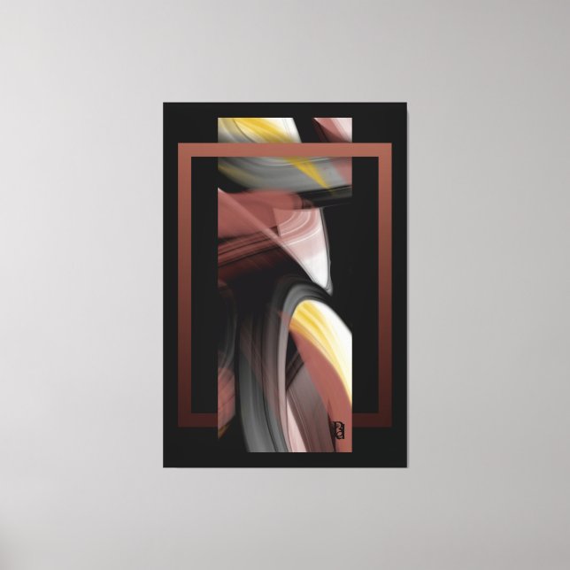 Impressão Em Tela 40x60" Trend Abstract Art Black White Powdery (Frente)