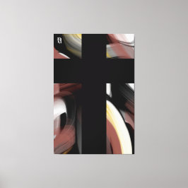 Impressão Em Tela 40x60" Trend Abstract Art Black White Powdery