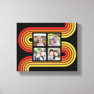 Impressão Em Tela 4 Colagem de Fotos Arte de Linha Funky Cores do Pô