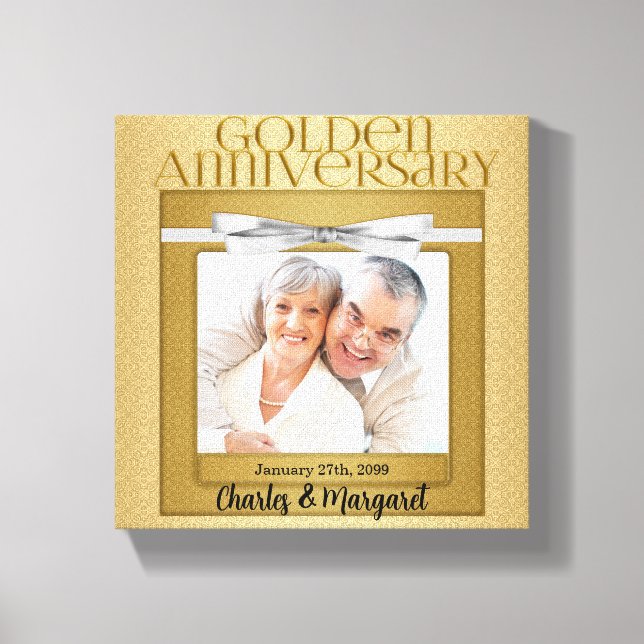 Impressão Em Tela 50º Aniversário 8x8 Foto personalizada (Frente)