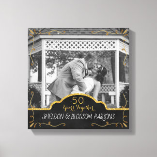 Impressão Em Tela 50º Casal de Aniversário de Casamento Foto Keepsas