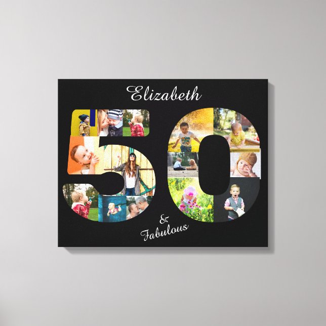 Impressão Em Tela 50 e Fabuloso Amigo Multifoto 50º Aniversário (Frente)