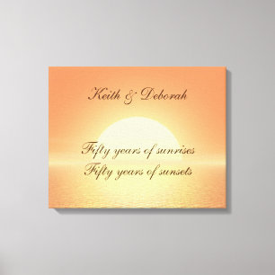 Impressão Em Tela 50th aniversário dourado customizável