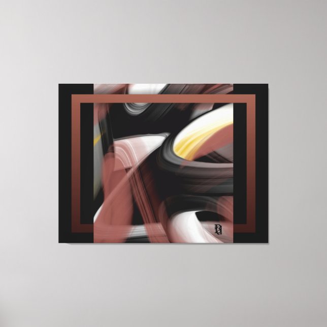 Impressão Em Tela 50x38" Trend Abstract Art Black White Powdery (Frente)