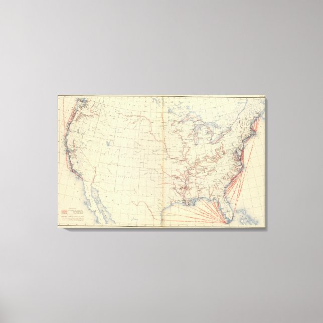 Impressão Em Tela 59 Rios navegáveis, rotas 1890 (Frente)